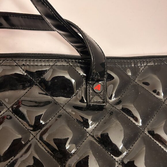 🖤 Athalon Quilted Tote Bag – “Midnight” Black Patent Finish (NWT) - Picture 7 of 9